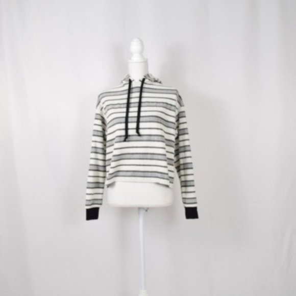 1.State Jacquard Knit Stripe Hooded Pullover, XS - Picture 3 of 4